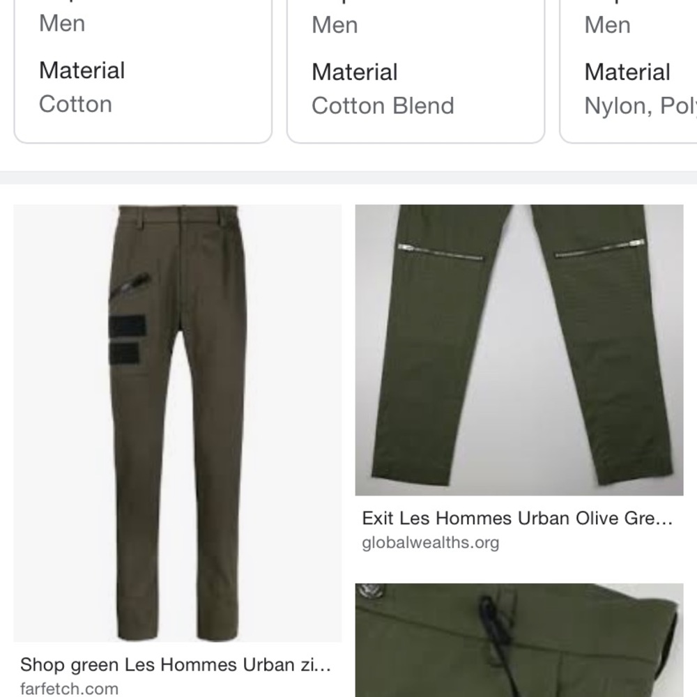 Never worn NWT Army green Les Hommes Urban pants. Paid $215. Now sold out!